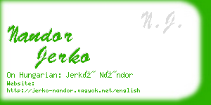 nandor jerko business card